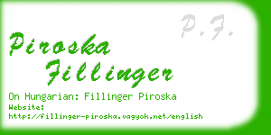 piroska fillinger business card